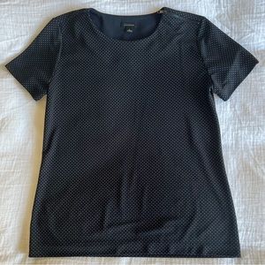 Ann Taylor Navy polkadot shirt, size small